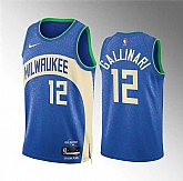 Men's Milwaukee Bucks #12 Danilo Gallinari 2023-24 Blue City Edition Stitched Basketball Jersey Dzhi,baseball caps,new era cap wholesale,wholesale hats